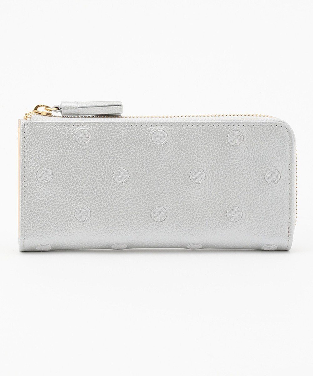 【アンビリオン/UNBILLION】のperche 牛革ドット刺繍L字パームフィット長財布 インテリア・キッズ・メンズ・レディースファッション・服の通販 founy(ファニー) ファッション Fashion レディースファッション Fashion for Women ミニ財布・二つ折り財布 Wallets & Card Cases おすすめ Recommended / Our Picks コンパクト Compact, Small Size ドット Polka Dot, Dot Pattern ベーシック Basic, Essential 財布 Wallet, Purse シルバー|ID: prp329100004676956 ipo3291000000034265865