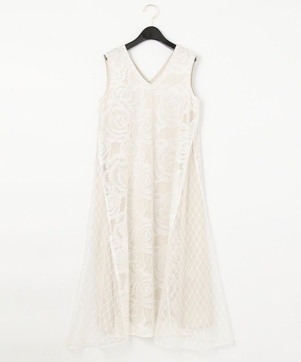 【グレース コンチネンタル/GRACE CONTINENTAL】のローズembコンビドレス 人気、トレンドファッション・服の通販 founy(ファニー) 　ファッション　Fashion　レディースファッション　Fashion for Women　ワンピース　Dresses　フォーマル・パーティードレス・結婚式用ドレス　Elegant & Casual Dresses　アクセサリー　Fashion Accessories　コンビ　Combo, Combination Style　シンプル　Simple, Minimal　ドレス　Dress, One-Piece　ノースリーブ　Sleeveless, No-Sleeve　ロング　Long, Long-Length　ローズ　Rose, Rose Motif　夏　Summer　春　Spring　S/S・春夏　SS, Spring/Summer, Warm Season　 other-1|ID: prp329100004676958 ipo3291000000033791474