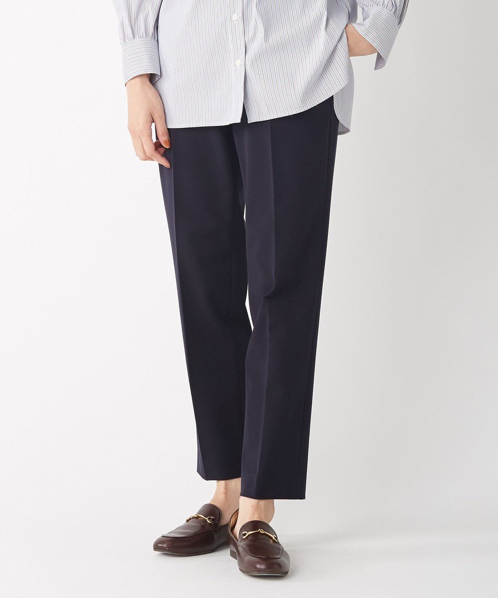 【ジェイ プレス/J.PRESS】の【洗える】T/Rアルガンシルク クロップドパンツ インテリア・キッズ・メンズ・レディースファッション・服の通販 founy(ファニー) 　ファッション　Fashion　レディースファッション　Fashion for Women　パンツ　Pants & Trousers　ストレッチ　Stretch, Stretchy Fabric　センター　Center, Center Line　洗える　Machine Washable　A/W・秋冬　Autumn/Winter　ネイビー系|ID: prp329100004676994 ipo3291000000034266331