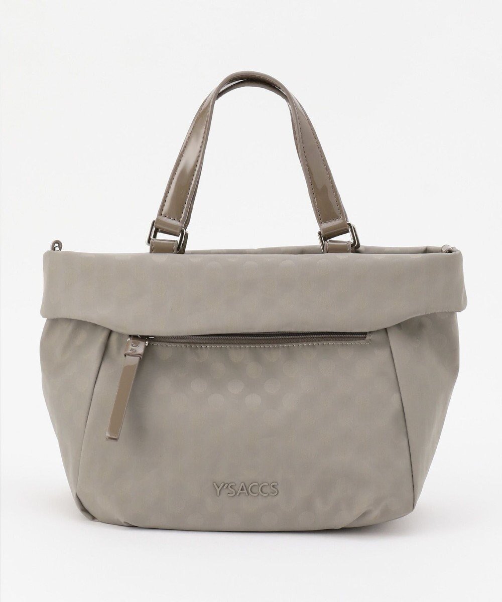 【イザック/Y'SACCS】のPolkaDots口折れミニトート インテリア・キッズ・メンズ・レディースファッション・服の通販 founy(ファニー) 　ファッション　Fashion　レディースファッション　Fashion for Women　バッグ　Bags　ショルダー　Shoulder, Shoulder Strap　ジャカード／ジャガード　Jacquard, Woven Pattern　ドット　Polka Dot, Dot Pattern　人気　Popular, Best Seller　無地　Plain, Solid Color　グレージュ|ID: prp329100004677011 ipo3291000000034266539