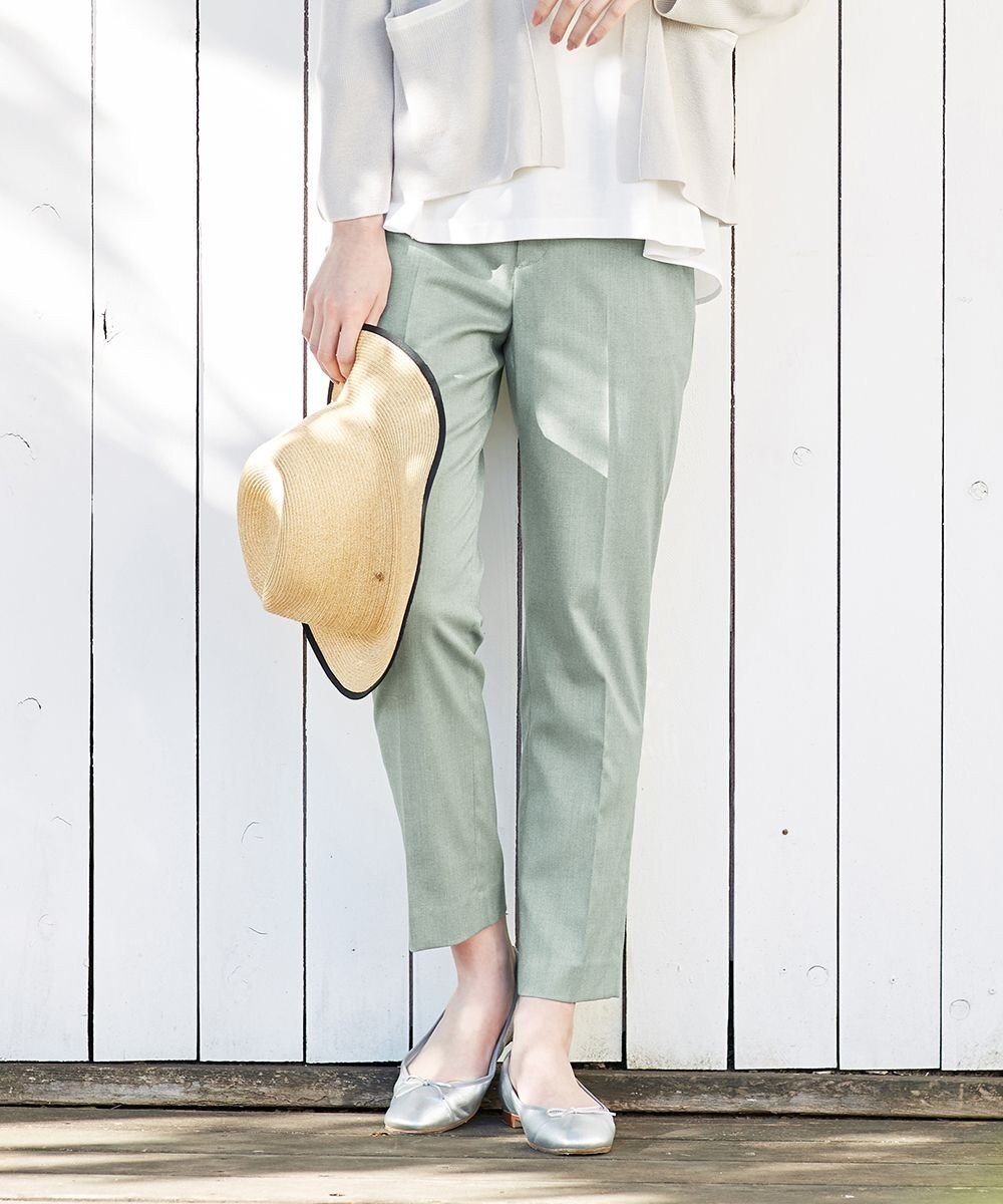 【ジェイ プレス/J.PRESS】の【洗える】TRシャークスキン テーパードパンツ 人気、トレンドファッション・服の通販 founy(ファニー) 　ファッション　Fashion　レディースファッション　Fashion for Women　パンツ　Pants & Trousers　春　Spring　洗える　Machine Washable　くるぶし　Ankle-Length　センター　Center, Center Line　ツイル　Twist, Twisted Detail　ドレープ　Drape, Draping Fabric　S/S・春夏　SS, Spring/Summer, Warm Season　夏　Summer　エレガント 上品　Elegant　 other-1|ID: prp329100004677017 ipo3291000000034266572