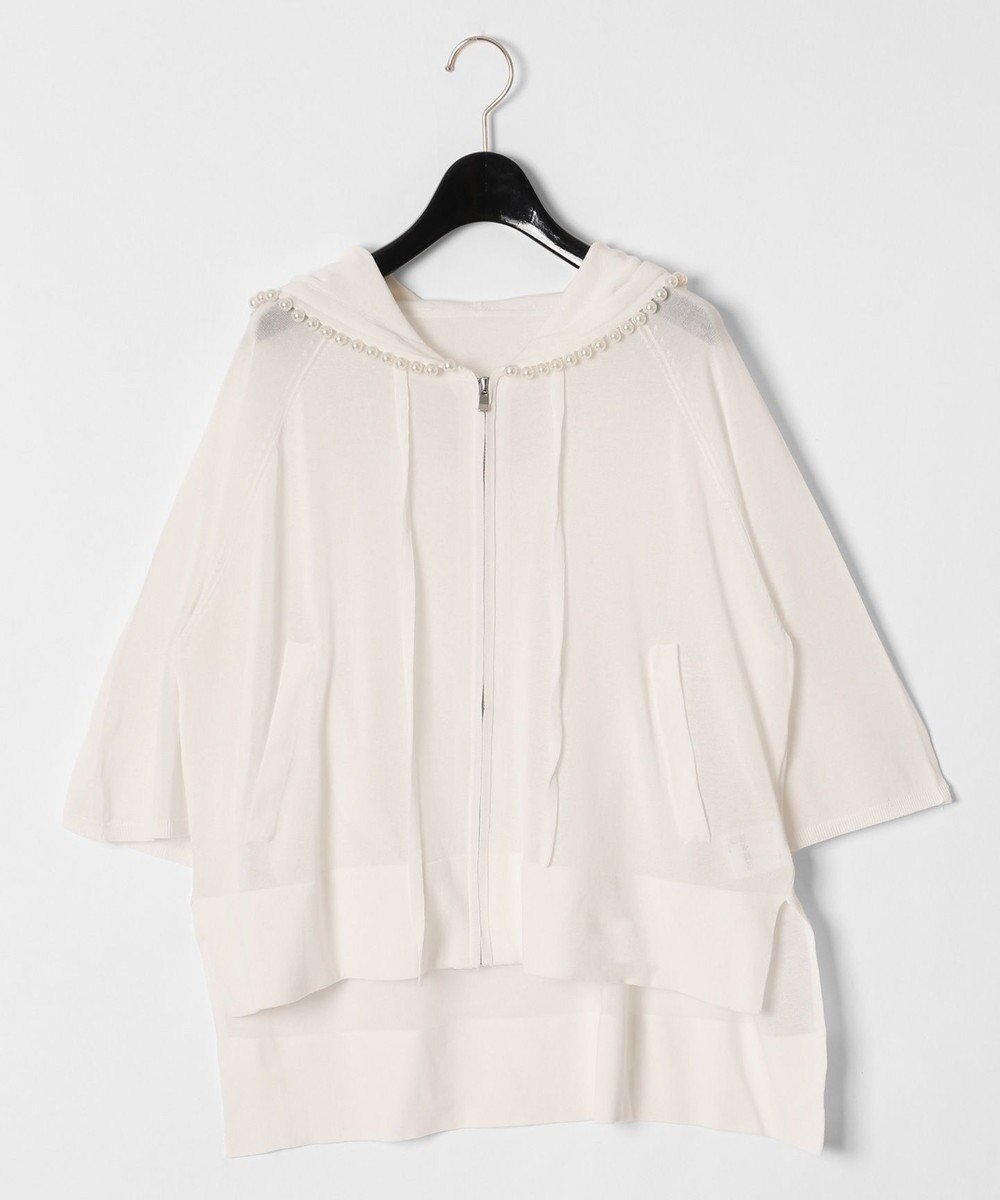 【グレース コンチネンタル/GRACE CONTINENTAL】のパールニットフーディー 人気、トレンドファッション・服の通販 founy(ファニー) 　ファッション　Fashion　レディースファッション　Fashion for Women　トップス・カットソー　Cut & Sew Tops　ニット　Knit Tops & Sweaters　カーディガン・羽織り　Layered Style Cardigans　エレガント 上品　Elegant　カーディガン　Cardigan, Knitwear　スリーブ　Sleeve, Long Sleeve / Short Sleeve　パール　Pearl, Pearl Accent　フレア　Flare, Flared　夏　Summer　S/S・春夏　SS, Spring/Summer, Warm Season　A/W・秋冬　Autumn/Winter　 other-1|ID: prp329100004677026 ipo3291000000033791798