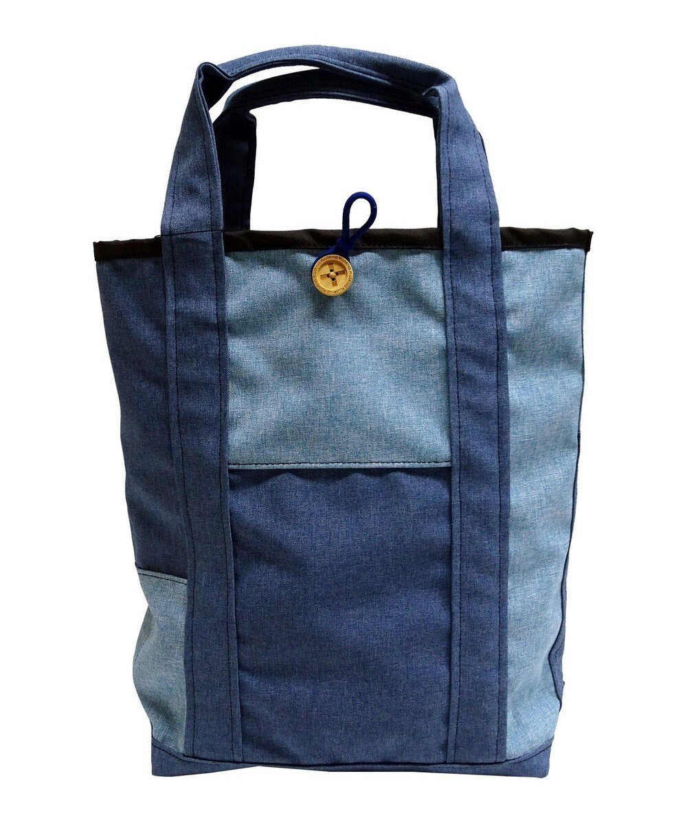 【プラスリング/+RING】の傘生地を使用した撥水トートバッグTALL 青シャンブレー SR204 インテリア・キッズ・メンズ・レディースファッション・服の通販 founy(ファニー) 　ファッション　Fashion　レディースファッション　Fashion for Women　バッグ　Bags　レイングッズ・傘・晴雨兼用傘　Umbrellas & Rain Gear　シャンブレー　Chambray, Denim-Like Fabric　ボンディング　Bonding, Bonded Fabric　ポケット　Pocket, Pocket Detail　ワイド　Wide, Wide Fit　傘　Umbrella, Parasol　青|ID: prp329100004677043 ipo3291000000034265996