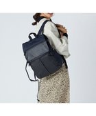 【イザック/Y'SACCS】のナイロン×牛革コンビシリーズ リュックサック Mサイズ ネイビー|ID: prp329100004677066 ipo3291000000034267001