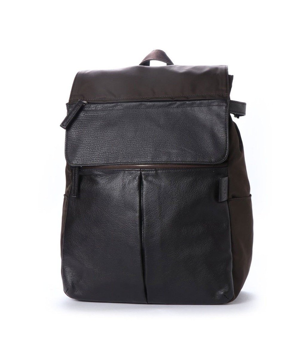 【イザック/Y'SACCS】のナイロン×牛革コンビシリーズ リュックサック Mサイズ インテリア・キッズ・メンズ・レディースファッション・服の通販 founy(ファニー) 　ファッション　Fashion　レディースファッション　Fashion for Women　バッグ　Bags　コンビ　Combo, Combination Style　フロント　Front, Front Design　ベーシック　Basic, Essential　リュック　Backpack, Rucksack　人気　Popular, Best Seller　軽量　Lightweight, Ultra Light　チョコ|ID: prp329100004677066 ipo3291000000034267008