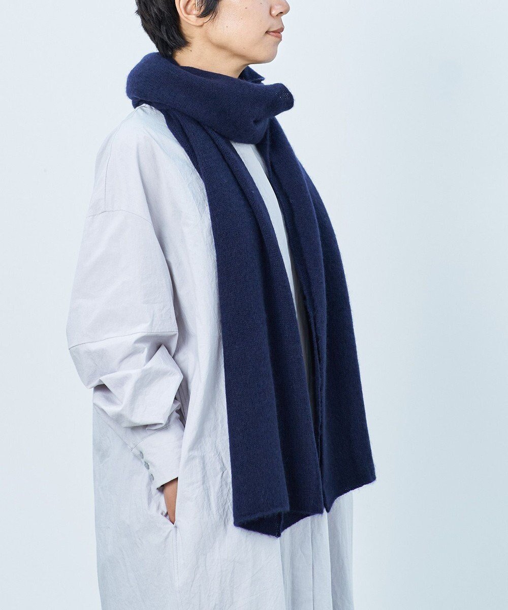 【アンドウール/AND WOOL】の〈上質な素材と手仕事から生まれた優しいニット〉カシミヤ100%の細巾ストール / マフラー インテリア・キッズ・メンズ・レディースファッション・服の通販 founy(ファニー) 　ファッション　Fashion　レディースファッション　Fashion for Women　ストール　Soft & Warm Scarves　マフラー・スヌード / 冬小物の定番　Scarves & Mufflers　キャンバス　Canvas, Canvas Fabric　ショール　Shawl, Wrap　ストール　Stole, Wrap　手編み　Hand-Knitted, Handmade Knit　ベーシック　Basic, Essential　マフラー　Scarf, Muffler　A/W・秋冬　Autumn/Winter　S/S・春夏　SS, Spring/Summer, Warm Season　夏　Summer　ギフト プレゼント　Gift / Present　ネイビー|ID: prp329100004677072 ipo3291000000035370549