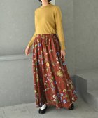 【ムーク/muuc】の〈畑の花モチーフ水彩画プリント〉hatake no hana スカート(セットアップ可能) レッド|ID: prp329100004677140 ipo3291000000033792245