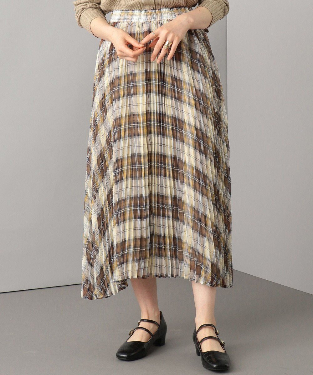 【シェアパーク/SHARE PARK】のチェックプリーツロング スカート 人気、トレンドファッション・服の通販 founy(ファニー) 　ファッション　Fashion　レディースファッション　Fashion for Women　スカート　Skirts　カットソー　Cut and Sewn Top　シフォン　Chiffon, Lightweight Fabric　チェック　Check, Plaid, Tartan　プリント　Print, Printed Pattern　プリーツ　Pleats, Pleated　リボン　Ribbon, Bow　A/W・秋冬　Autumn/Winter　 other-1|ID: prp329100004677172 ipo3291000000034267899