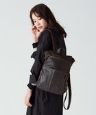 【イザック/Y'SACCS】のナイロン×牛革コンビシリーズ リュックサック チョコ|ID: prp329100004677200 ipo3291000000034268202