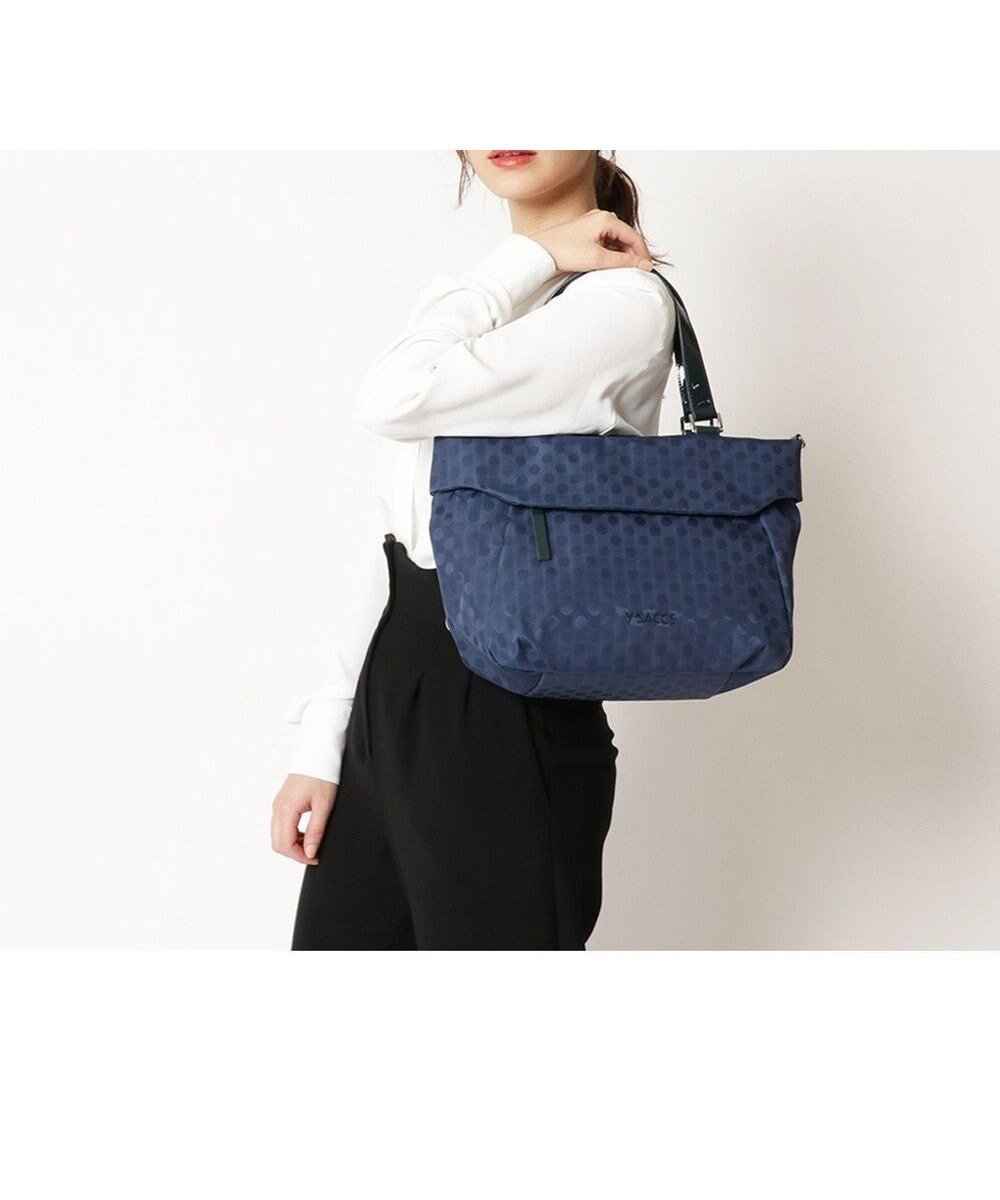 【イザック/Y'SACCS】のPolka Dots 口折れ2wayトート Sサイズ インテリア・キッズ・メンズ・レディースファッション・服の通販 founy(ファニー) 　ファッション　Fashion　レディースファッション　Fashion for Women　バッグ　Bags　ショルダー　Shoulder, Shoulder Strap　ドット　Polka Dot, Dot Pattern　ベーシック　Basic, Essential　人気　Popular, Best Seller　定番　Standard, Basic Item　ネイビー|ID: prp329100004677218 ipo3291000000034268345