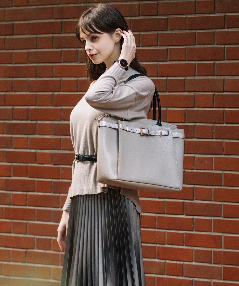 【アンビリオン/UNBILLION】のペルケ perche / チェンジベルトA4トートバッグ インテリア・キッズ・メンズ・レディースファッション・服の通販 founy(ファニー) 　ファッション　Fashion　レディースファッション　Fashion for Women　バッグ　Bags　ベルト&ウエストマーク　Belts & Waist Accessories　おすすめ　Recommended / Our Picks　ビジネス 仕事 通勤　Business / Work / Commuting　グレーブラック|ID: prp329100004677219 ipo3291000000034268374