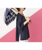 【プラスリング/+RING】の【限定/日本製】プラスリング 晴雨兼用傘(長ショート)NVY-CHK SR201 青|ID: prp329100004677329 ipo3291000000034265990