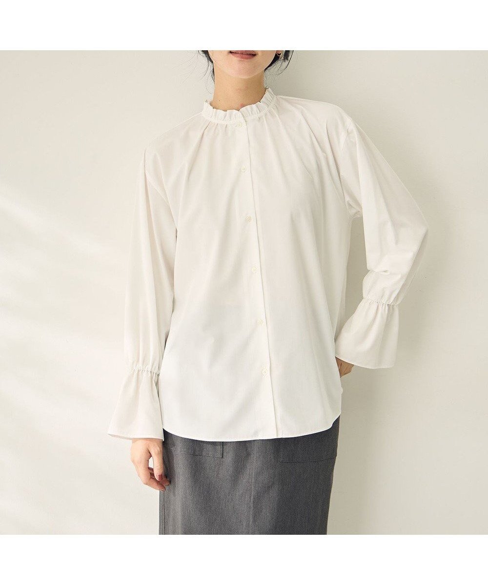 【エニー/ANY】の【抗菌防臭/UVカット/速乾】エニィファンクションハイネックブラウス インテリア・キッズ・メンズ・レディースファッション・服の通販 founy(ファニー) 　ファッション　Fashion　レディースファッション　Fashion for Women　トップス・カットソー　Cut & Sew Tops　シャツ・ブラウス・オフィスカジュアル　Elegant Blouses & Button-Ups　インナー　Innerwear　抗菌　Antibacterial, Bacteria-Resistant　スウェット / スエット　Sweatshirt, Sweatwear　ストライプ　Stripe, Striped Pattern　スマホ　Smartphone, Mobile Device　デニム　Denim, Jeans Material　定番　Standard, Basic Item　ハイネック　High Neck, Mock Neck　フリル　Frill, Ruffle　ベーシック　Basic, Essential　リラックス　Relax, Relaxed Fit　A/W・秋冬　Autumn/Winter　再入荷　Restock / Back in Stock　新作・新入荷　New Arrivals / New In　おすすめ　Recommended / Our Picks　オフ|ID: prp329100004677345 ipo3291000000033793160