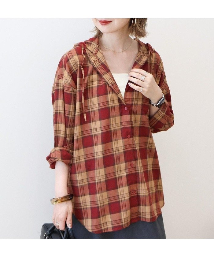 【アメリカンホリック/AMERICAN HOLIC】のチェックフードシャツ インテリア・キッズ・メンズ・レディースファッション・服の通販 founy(ファニー) https://founy.com/ ファッション Fashion レディースファッション Fashion for Women トップス・カットソー Cut & Sew Tops シャツ・ブラウス・オフィスカジュアル Elegant Blouses & Button-Ups アメリカン American Style 秋 Autumn キャミワンピース Cami Dress, Slip Dress スタイリッシュ Stylish, Fashionable デニム Denim, Jeans Material トレンド Trend, Trending Now ポケット Pocket, Pocket Detail 羽織 Haori, Light Jacket A/W・秋冬 Autumn/Winter 新作・新入荷 New Arrivals / New In |ID: prp329100004677375 ipo3291000000033793345