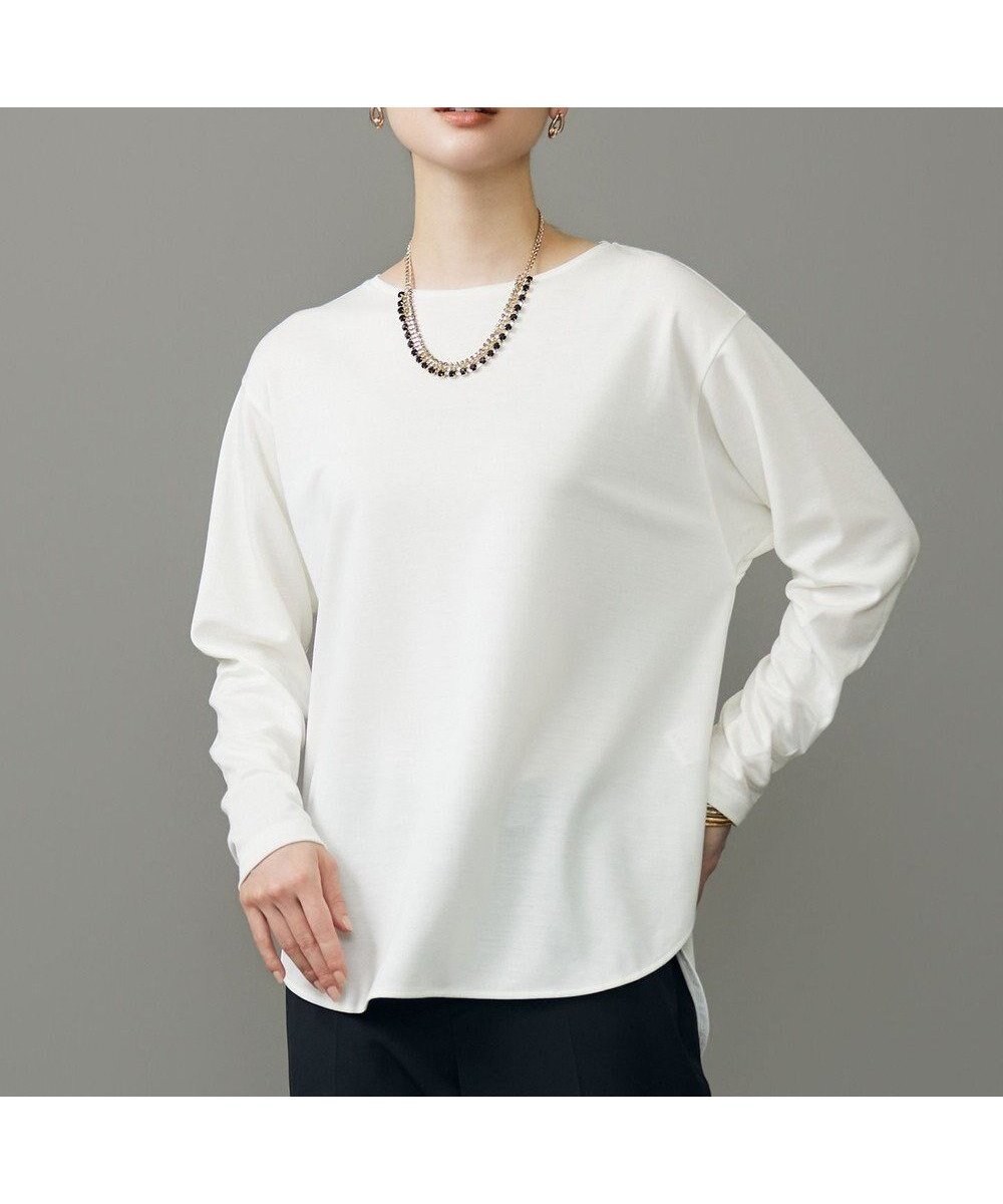 【自由区/JIYU-KU】の【洗える】ブラウスライクジャージー カットソー 人気、トレンドファッション・服の通販 founy(ファニー) 　ファッション　Fashion　レディースファッション　Fashion for Women　トップス・カットソー　Cut & Sew Tops　シャツ・ブラウス・オフィスカジュアル　Elegant Blouses & Button-Ups　ロングTシャツ・Tシャツ　Longline T-Shirts & Tees　カットソー・ベーシックTシャツ　Cut-and-Sewn Tops / Stretch Tees & Basics　新作・新入荷　New Arrivals / New In　インナー　Innerwear　カットソー　Cut and Sewn Top　ドレープ　Drape, Draping Fabric　エレガント 上品　Elegant　夏　Summer　春　Spring　S/S・春夏　SS, Spring/Summer, Warm Season　洗える　Machine Washable　 other-1|ID: prp329100004677433 ipo3291000000033793646