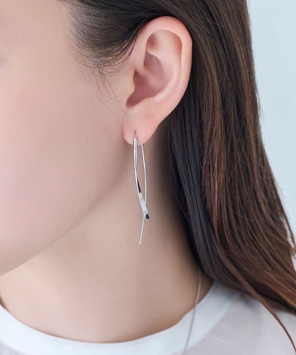 【フィービィー/phoebe】の【金属アレルギー対応】ツインカーブアメリカンピアス シルバー/ニッケルフリー インテリア・キッズ・メンズ・レディースファッション・服の通販 founy(ファニー) 　ファッション　Fashion　レディースファッション　Fashion for Women　新作・新入荷　New Arrivals / New In　アクセサリー　Fashion Accessories　アメリカン　American Style　シルバー　Silver, Metallic Silver　シンプル　Simple, Minimal　スタイリッシュ　Stylish, Fashionable　ネックレス　Necklace, Pendant Necklace　モチーフ　Motif, Design Theme　片耳　One-Ear, Single Earring　シルバー|ID: prp329100004677462 ipo3291000000033793775