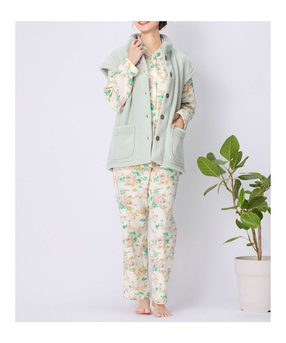 【ウィング/Wing】のベスト フリース素材 あったか 冬 3分袖 レディース EX2071 ウイング/ワコール インテリア・キッズ・メンズ・レディースファッション・服の通販 founy(ファニー) 　ファッション　Fashion　レディースファッション　Fashion for Women　アウター　Coat / Outerwear Collection　トップス・カットソー　Cut & Sew Tops　ベスト&ジレ / 重ね着スタイル　Vests & Gilets　スタンド　Stand Collar, Upright Stand　センター　Center, Center Line　パジャマ　Pajamas, Sleepwear　ベスト　Vest, Waistcoat　ポケット　Pocket, Pocket Detail　冬　Winter / This Winter　無地　Plain, Solid Color　メロン|ID: prp329100004677477 ipo3291000000035835531