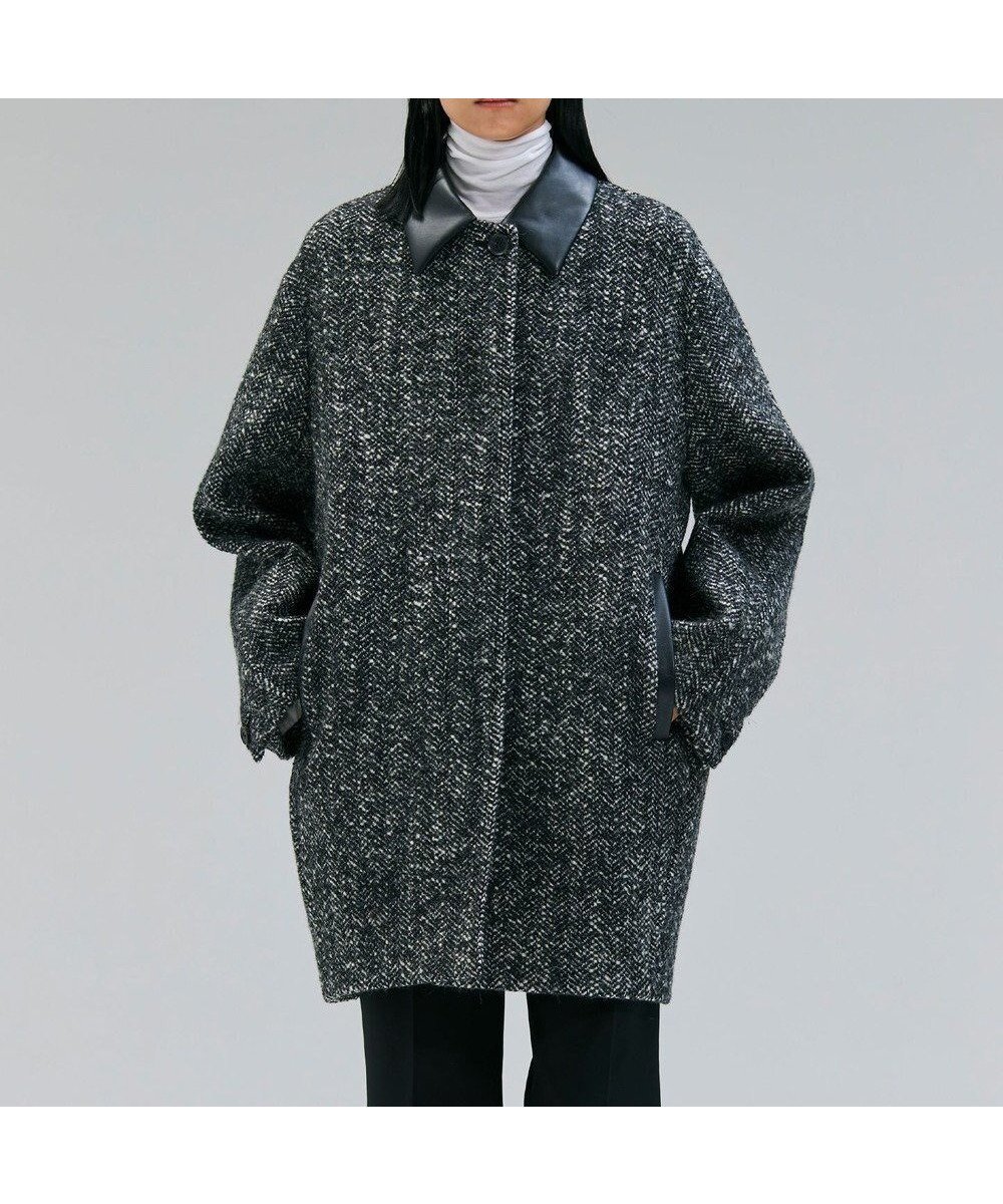 【ベイジ,/BEIGE,】のROBY / フェイクレザーツイードコート 人気、トレンドファッション・服の通販 founy(ファニー) 　ファッション　Fashion　レディースファッション　Fashion for Women　アウター　Coat / Outerwear Collection　コート・ロングコート・ピーコート　Long Coats, Peacoats & More　レディースジャケット・軽アウター　Jackets　イタリア　Italy　ジャケット　Jacket, Outerwear　ダウン　Down, Puffer　ツイード　Twill, Twill Weave　デニム　Denim, Jeans Material　ネップ　Nepp, Slub Yarn　フェイクレザー　Faux Leather, PU Leather　ポケット　Pocket, Pocket Detail　ミックス　Mix, Mixed Style　リュクス　Luxury, Elegant, High-End, Chic　A/W・秋冬　Autumn/Winter　エレガント 上品　Elegant　 other-1|ID: prp329100004677509 ipo3291000000033794022