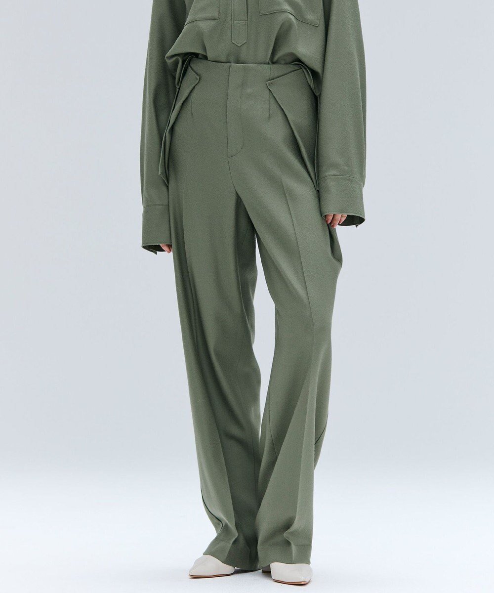 【ベイジ,/BEIGE,】のTERNES / 変形タックウールワイドパンツ インテリア・キッズ・メンズ・レディースファッション・服の通販 founy(ファニー) 　ファッション　Fashion　レディースファッション　Fashion for Women　パンツ　Pants & Trousers　セットアップ　Set-Up, Coordinated Outfit　バランス　Balance, Style Balance　ロング　Long, Long-Length　ワイド　Wide, Wide Fit　A/W・秋冬　Autumn/Winter　L.Khaki|ID: prp329100004677516 ipo3291000000033794052