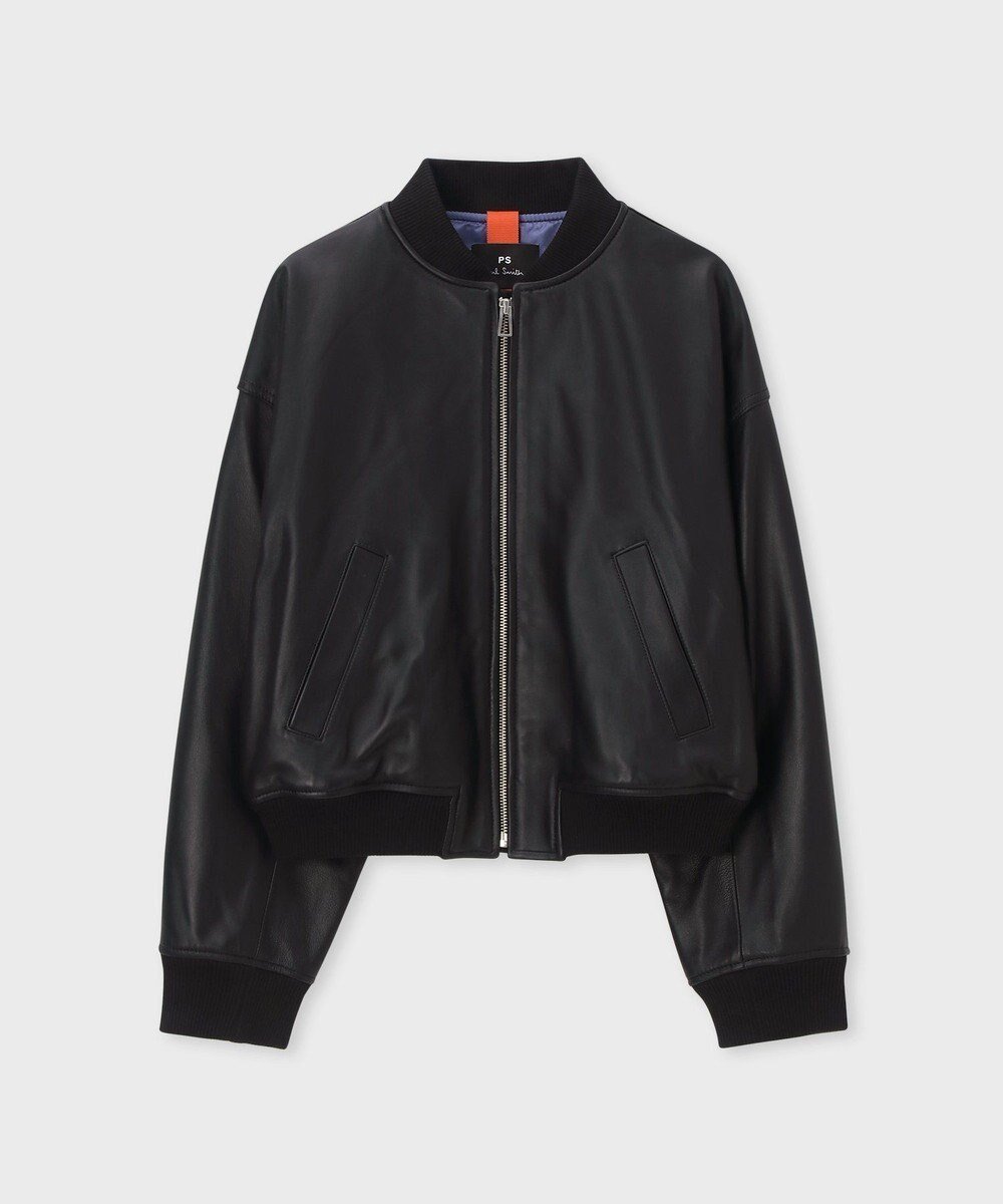 【ポール スミス/Paul Smith】のラムレザー MA-1 ブルゾン インテリア・キッズ・メンズ・レディースファッション・服の通販 founy(ファニー) 　ファッション　Fashion　レディースファッション　Fashion for Women　アウター　Coat / Outerwear Collection　レディースジャケット・軽アウター　Jackets　ブルゾンジャケット・スポーティアウター　Blouson Jackets　MA-1ジャケット　MA-1 Bomber Jackets / Flight Jackets　カラフル　Colorful Design　ジャケット　Jacket, Outerwear　フェミニン　Feminine, Girly　フォルム　Silhouette, Form　ブルゾン　Blouson, Bomber Jacket　プリント　Print, Printed Pattern　ライニング　Inner Lining, Inner Fabric, Lined　リアル　Real, Realistic　切替　Switching, Contrast Panel　夏　Summer　S/S・春夏　SS, Spring/Summer, Warm Season　A/W・秋冬　Autumn/Winter　ブラック|ID: prp329100004677526 ipo3291000000033794093
