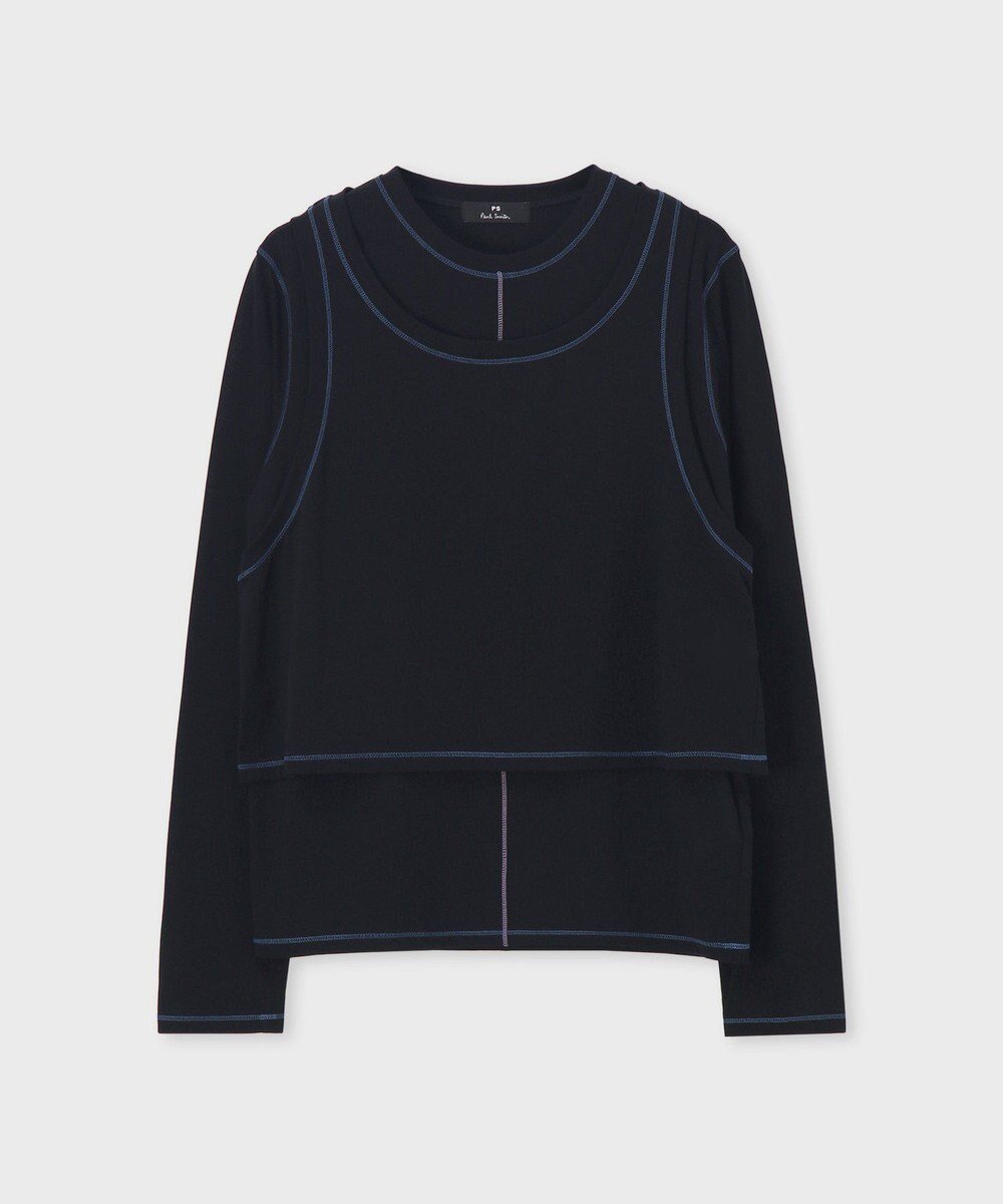 【ポール スミス/Paul Smith】のレイヤード シアー カットソー インテリア・キッズ・メンズ・レディースファッション・服の通販 founy(ファニー) 　ファッション　Fashion　レディースファッション　Fashion for Women　トップス・カットソー　Cut & Sew Tops　シャツ・ブラウス・オフィスカジュアル　Elegant Blouses & Button-Ups　ロングTシャツ・Tシャツ　Longline T-Shirts & Tees　カットソー・ベーシックTシャツ　Cut-and-Sewn Tops / Stretch Tees & Basics　新作・新入荷　New Arrivals / New In　カットソー　Cut and Sewn Top　シアー　Sheer, See-Through　シンプル　Simple, Minimal　モダン　Modern, Contemporary　夏　Summer　S/S・春夏　SS, Spring/Summer, Warm Season　A/W・秋冬　Autumn/Winter　ブラック|ID: prp329100004677527 ipo3291000000033794098