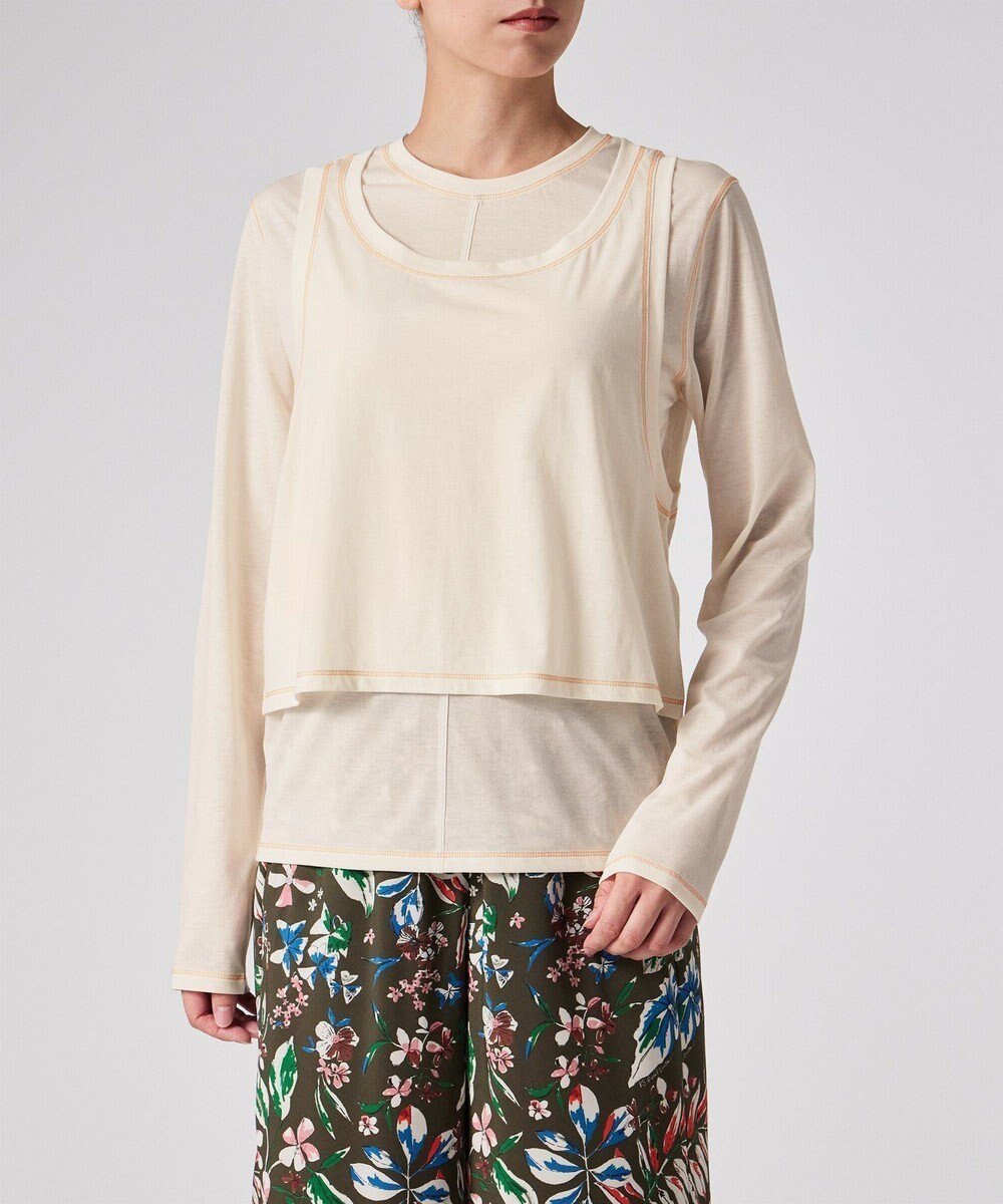 【ポール スミス/Paul Smith】のレイヤード シアー カットソー インテリア・キッズ・メンズ・レディースファッション・服の通販 founy(ファニー) ファッション Fashion レディースファッション Fashion for Women トップス・カットソー Cut & Sew Tops シャツ・ブラウス・オフィスカジュアル Elegant Blouses & Button-Ups ロングTシャツ・Tシャツ Longline T-Shirts & Tees カットソー・ベーシックTシャツ Cut-and-Sewn Tops / Stretch Tees & Basics カットソー Cut and Sewn Top シアー Sheer, See-Through シンプル Simple, Minimal モダン Modern, Contemporary 夏 Summer S/S・春夏 SS, Spring/Summer, Warm Season A/W・秋冬 Autumn/Winter オフホワイト|ID: prp329100004677527 ipo3291000000034007833