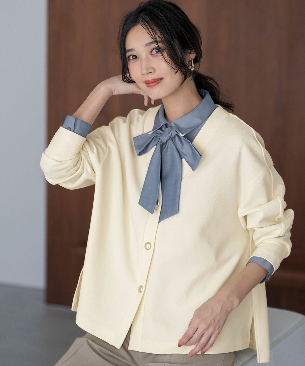 【エニィ スィス/any SiS】のカットジョーゼット カーディガン インテリア・キッズ・メンズ・レディースファッション・服の通販 founy(ファニー) 　ファッション　Fashion　レディースファッション　Fashion for Women　トップス・カットソー　Cut & Sew Tops　カーディガン・羽織り　Layered Style Cardigans　おすすめ　Recommended / Our Picks　カーディガン　Cardigan, Knitwear　ジョーゼット　Georgette, Semi-Sheer Fabric　フレア　Flare, Flared　冬　Winter / This Winter　新作・新入荷　New Arrivals / New In　A/W・秋冬　Autumn/Winter　アイボリー|ID: prp329100004677534 ipo3291000000034157080