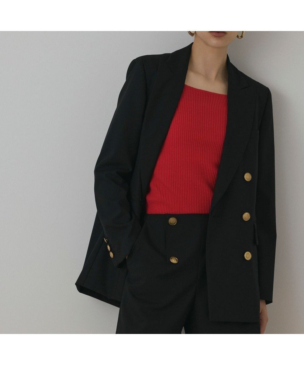 【グレース コンチネンタル/GRACE CONTINENTAL】のバックベンツダブルジャケット インテリア・キッズ・メンズ・レディースファッション・服の通販 founy(ファニー) 　ファッション　Fashion　レディースファッション　Fashion for Women　アウター　Coat / Outerwear Collection　レディースジャケット・軽アウター　Jackets　テーラードジャケット / 通勤・きれいめスタイル　Tailored Jackets & Blazers　おすすめ　Recommended / Our Picks　クラシック　Classic, Timeless Style　ショート　Short, Short Length　ジャケット　Jacket, Outerwear　スカーフ　Scarf, Neckwear　ストレート　Straight, Straight Cut　スーツ　Suit, Formalwear　セットアップ　Set-Up, Coordinated Outfit　メタル　Metal, Metal Parts　A/W・秋冬　Autumn/Winter　ブラック|ID: prp329100004677568 ipo3291000000033794322