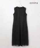 【23区/NIJYUSANKU】の【エステータ】ライトシルクタフタ シアーコンビ ワンピース ブラック|ID:prp329100004677592