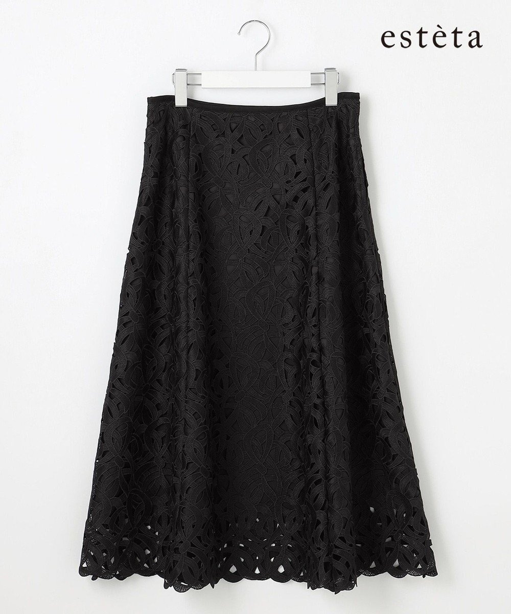 【23区/NIJYUSANKU】の【エステータ】ジオメトリックレース スカート 人気、トレンドファッション・服の通販 founy(ファニー) ファッション Fashion レディースファッション Fashion for Women スカート Skirts 冬 Winter / This Winter サテン Satin, Glossy Fabric トリミング Trimming, Decorative Edge フレア Flare, Flared ヘムライン Hemline, Bottom Cut モチーフ Motif, Design Theme ランダム Random, Irregular リボン Ribbon, Bow レース Lace, Lace Fabric A/W・秋冬 Autumn/Winter other-1|ID: prp329100004677598 ipo3291000000033996707