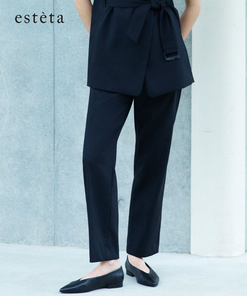 【23区/NIJYUSANKU】の【エステータ】ライトダブルクロス パンツ インテリア・キッズ・メンズ・レディースファッション・服の通販 founy(ファニー) 　ファッション　Fashion　レディースファッション　Fashion for Women　パンツ　Pants & Trousers　ジャケット　Jacket, Outerwear　セットアップ　Set-Up, Coordinated Outfit　センター　Center, Center Line　パイピング　Piping, Trim Design　ボトム　Bottoms, Lower Wear　マニッシュ　Mannish, Boyish　A/W・秋冬　Autumn/Winter　冬　Winter / This Winter　おすすめ　Recommended / Our Picks　ブラック|ID: prp329100004677602 ipo3291000000033794475