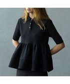 【23区/NIJYUSANKU】の【R(アール)】フォルムニット ペプラム ポロシャツ ブラック系|ID: prp329100004677641 ipo3291000000033794648