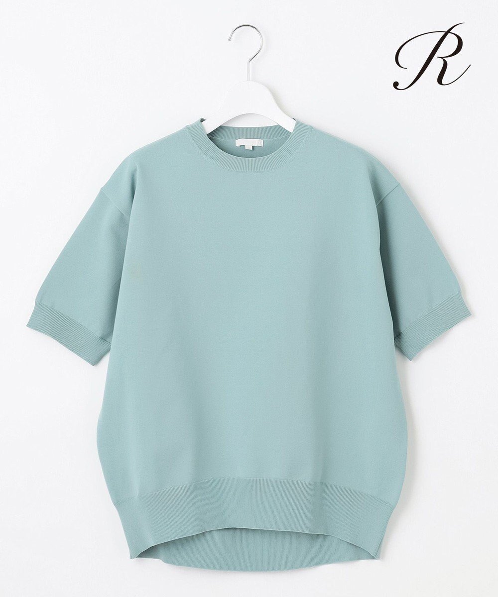 【23区/NIJYUSANKU】の【R(アール)】フォルムニット Tシャツ インテリア・キッズ・メンズ・レディースファッション・服の通販 founy(ファニー) 　ファッション　Fashion　レディースファッション　Fashion for Women　トップス・カットソー　Cut & Sew Tops　ニット　Knit Tops & Sweaters　シャツ・ブラウス・オフィスカジュアル　Elegant Blouses & Button-Ups　ロングTシャツ・Tシャツ　Longline T-Shirts & Tees　軽量　Lightweight, Ultra Light　セーター　Sweater, Knitwear　なめらか　Smooth, Silky Texture　人気　Popular, Best Seller　フォルム　Silhouette, Form　ボトム　Bottoms, Lower Wear　A/W・秋冬　Autumn/Winter　冬　Winter / This Winter　新作・新入荷　New Arrivals / New In　エレガント 上品　Elegant　ビジネス 仕事 通勤　Business / Work / Commuting　2025年　2025　2025-2026秋冬・A/W　Autumn/Winter 2025–26 AW25–26　ブルーグレー系|ID: prp329100004677645 ipo3291000000033794664