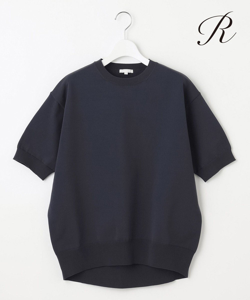 【23区/NIJYUSANKU】の【R(アール)】フォルムニット Tシャツ インテリア・キッズ・メンズ・レディースファッション・服の通販 founy(ファニー) 　ファッション　Fashion　レディースファッション　Fashion for Women　トップス・カットソー　Cut & Sew Tops　ニット　Knit Tops & Sweaters　シャツ・ブラウス・オフィスカジュアル　Elegant Blouses & Button-Ups　ロングTシャツ・Tシャツ　Longline T-Shirts & Tees　軽量　Lightweight, Ultra Light　セーター　Sweater, Knitwear　なめらか　Smooth, Silky Texture　人気　Popular, Best Seller　フォルム　Silhouette, Form　ボトム　Bottoms, Lower Wear　A/W・秋冬　Autumn/Winter　冬　Winter / This Winter　新作・新入荷　New Arrivals / New In　エレガント 上品　Elegant　ビジネス 仕事 通勤　Business / Work / Commuting　2025年　2025　2025-2026秋冬・A/W　Autumn/Winter 2025–26 AW25–26　ネイビー系|ID: prp329100004677645 ipo3291000000033794666