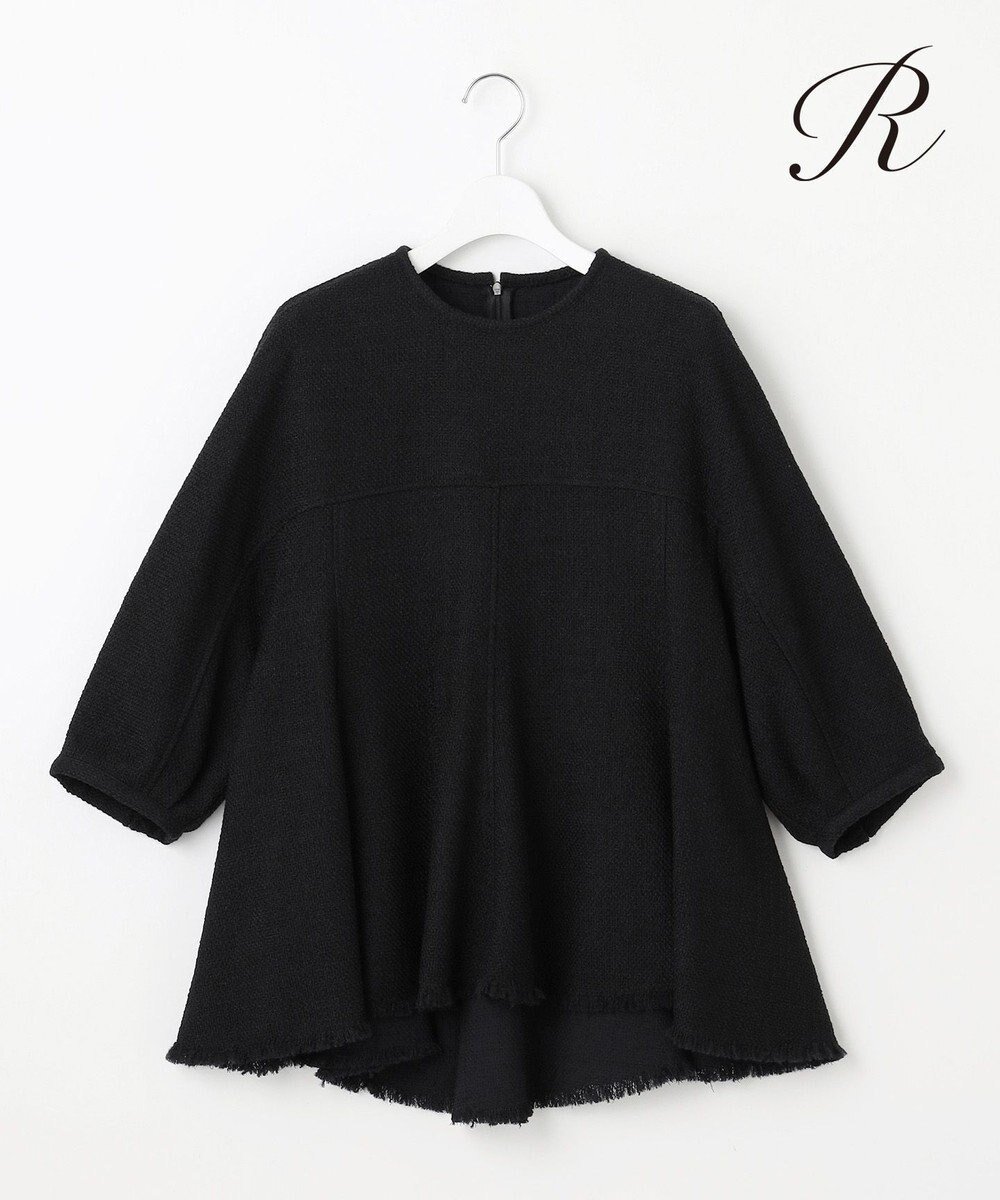 【23区/NIJYUSANKU】の【R(アール)】プリペラツイード ブラウス インテリア・キッズ・メンズ・レディースファッション・服の通販 founy(ファニー) 　ファッション　Fashion　レディースファッション　Fashion for Women　トップス・カットソー　Cut & Sew Tops　シャツ・ブラウス・オフィスカジュアル　Elegant Blouses & Button-Ups　ツイード　Twill, Twill Weave　人気　Popular, Best Seller　フリンジ　Fringe, Tassel　ヨーク　Yoke, Yoke Design　A/W・秋冬　Autumn/Winter　冬　Winter / This Winter　新作・新入荷　New Arrivals / New In　おすすめ　Recommended / Our Picks　ビジネス 仕事 通勤　Business / Work / Commuting　2025年　2025　2025-2026秋冬・A/W　Autumn/Winter 2025–26 AW25–26　ブラック系|ID: prp329100004677669 ipo3291000000033794801
