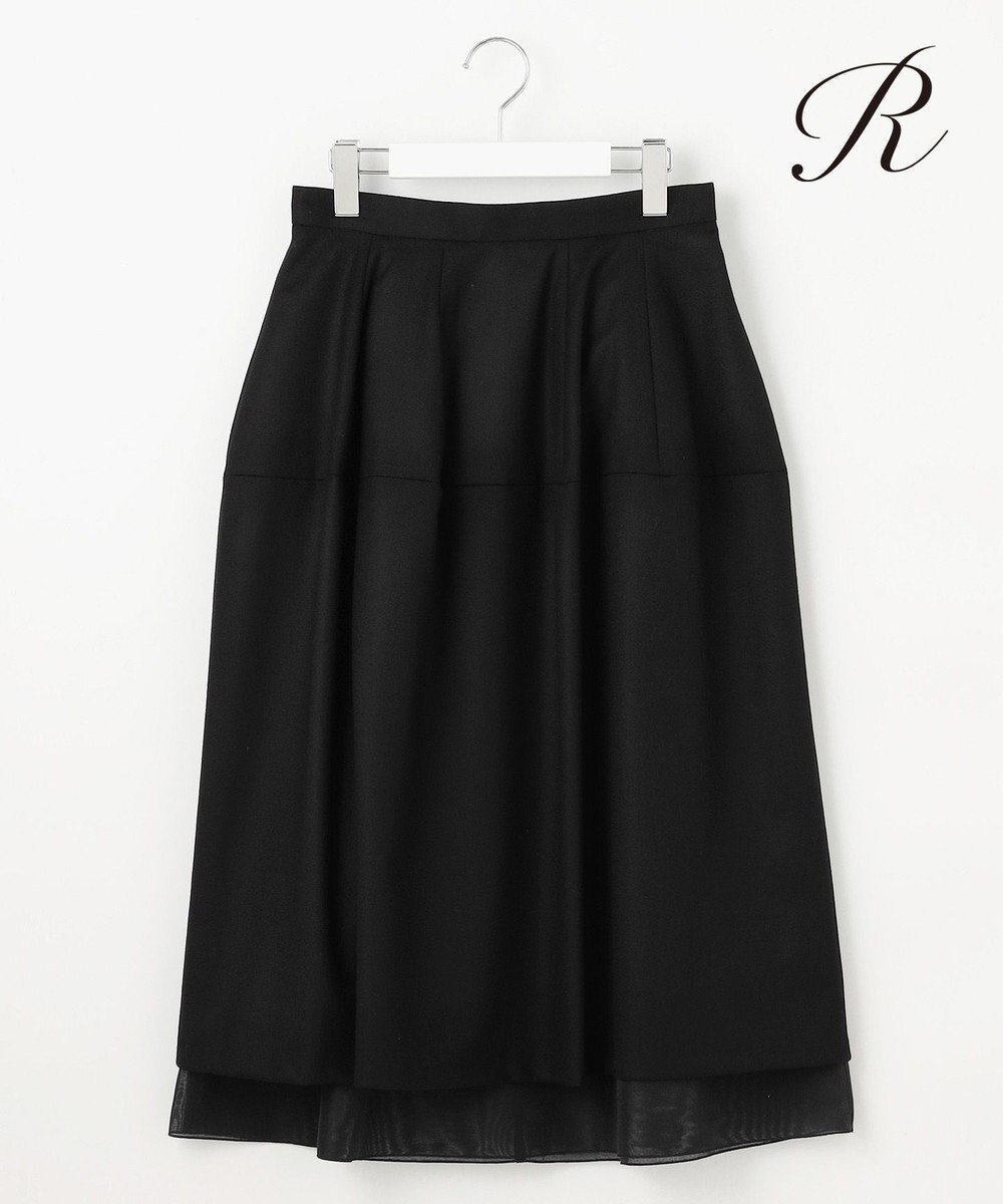 【23区/NIJYUSANKU】の【R(アール)】メリノシアーレイヤード スカート インテリア・キッズ・メンズ・レディースファッション・服の通販 founy(ファニー) 　ファッション　Fashion　レディースファッション　Fashion for Women　スカート　Skirts　オーガンジー　Organza Fabric　カットソー　Cut and Sewn Top　タートルネック　Turtleneck, High Neck　人気　Popular, Best Seller　フォルム　Silhouette, Form　A/W・秋冬　Autumn/Winter　冬　Winter / This Winter　2025年　2025　2025-2026秋冬・A/W　Autumn/Winter 2025–26 AW25–26　ブラック系|ID: prp329100004677674 ipo3291000000033794817