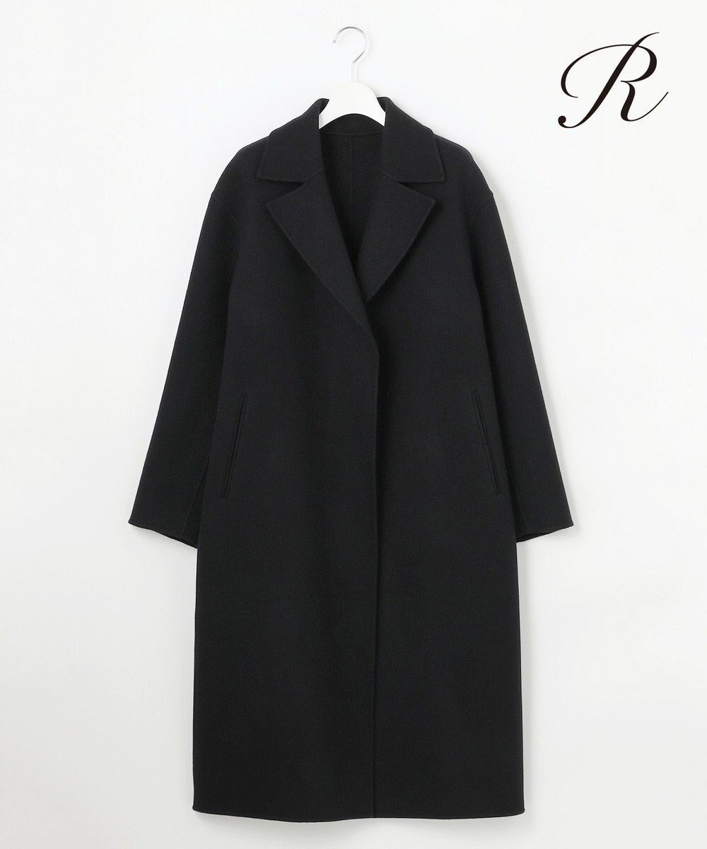 【23区/NIJYUSANKU】の【R(アール)】ウールメルトンリバー ロング ラップコート インテリア・キッズ・メンズ・レディースファッション・服の通販 founy(ファニー) 　ファッション　Fashion　レディースファッション　Fashion for Women　アウター　Coat / Outerwear Collection　コート・ロングコート・ピーコート　Long Coats, Peacoats & More　レディースジャケット・軽アウター　Jackets　チェスターコート・ロング丈アウター　Chester Coats / Chesterfield Long Coats　エレガント 上品　Elegant　オレンジ　Orange　コンパクト　Compact, Small Size　ジャケット　Jacket, Outerwear　スリーブ　Sleeve, Long Sleeve / Short Sleeve　チェスターコート　Chester Coat, Long Coat　人気　Popular, Best Seller　ポケット　Pocket, Pocket Detail　メルトン　Melton, Heavy Wool　ラップ　Wrap, Wrap Design　ロング　Long, Long-Length　A/W・秋冬　Autumn/Winter　冬　Winter / This Winter　2025年　2025　2025-2026秋冬・A/W　Autumn/Winter 2025–26 AW25–26　ブラック系|ID: prp329100004677678 ipo3291000000035767974
