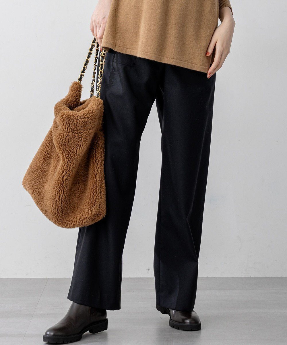 【23区/NIJYUSANKU】の【洗える】ナチュラルストレッチサキソニー ベイカー ドロスト パンツ インテリア・キッズ・メンズ・レディースファッション・服の通販 founy(ファニー) 　ファッション　Fashion　レディースファッション　Fashion for Women　パンツ　Pants & Trousers　洗える　Machine Washable　カットソー　Cut and Sewn Top　ストレッチ　Stretch, Stretchy Fabric　バランス　Balance, Style Balance　フロント　Front, Front Design　ポケット　Pocket, Pocket Detail　ワイド　Wide, Wide Fit　A/W・秋冬　Autumn/Winter　冬　Winter / This Winter　2025年　2025　2025-2026秋冬・A/W　Autumn/Winter 2025–26 AW25–26　ブラック系|ID: prp329100004677711 ipo3291000000033795024