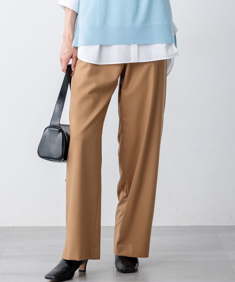 【23区/NIJYUSANKU】の【洗える】ナチュラルストレッチサキソニー ベイカー ドロスト パンツ インテリア・キッズ・メンズ・レディースファッション・服の通販 founy(ファニー) 　ファッション　Fashion　レディースファッション　Fashion for Women　パンツ　Pants & Trousers　洗える　Machine Washable　カットソー　Cut and Sewn Top　ストレッチ　Stretch, Stretchy Fabric　バランス　Balance, Style Balance　フロント　Front, Front Design　ポケット　Pocket, Pocket Detail　ワイド　Wide, Wide Fit　A/W・秋冬　Autumn/Winter　冬　Winter / This Winter　2025年　2025　2025-2026秋冬・A/W　Autumn/Winter 2025–26 AW25–26　キャメル系|ID: prp329100004677711 ipo3291000000035626937
