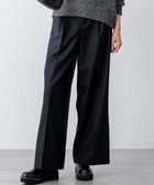 【23区/NIJYUSANKU】の【滝沢眞規子さん着用/CanCam11月号掲載】ナチュラルストレッチサキソニー タック ワイド パンツ ブラック系|ID: prp329100004677713 ipo3291000000035374680