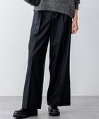 【23区/NIJYUSANKU】の【滝沢眞規子さん着用/CanCam11月号掲載】ナチュラルストレッチサキソニー タック ワイド パンツ ブラック系|ID: prp329100004677713 ipo3291000000035613637