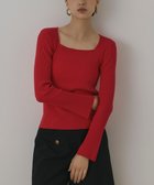 【グレース コンチネンタル/GRACE CONTINENTAL】のハイゲージリブニットトップ レッド|ID: prp329100004677794 ipo3291000000033795461