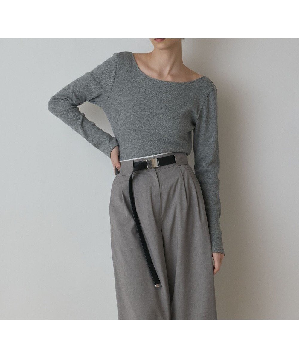 【グレース コンチネンタル/GRACE CONTINENTAL】のウ-ルコットンテレコトップ インテリア・キッズ・メンズ・レディースファッション・服の通販 founy(ファニー) 　ファッション　Fashion　レディースファッション　Fashion for Women　トップス・カットソー　Cut & Sew Tops　シャツ・ブラウス・オフィスカジュアル　Elegant Blouses & Button-Ups　ロングTシャツ・Tシャツ　Longline T-Shirts & Tees　カットソー・ベーシックTシャツ　Cut-and-Sewn Tops / Stretch Tees & Basics　新作・新入荷　New Arrivals / New In　インナー　Innerwear　カットソー　Cut and Sewn Top　デコルテ　Décolleté, Neckline　フィット　Fit, Slim Fit　プレーン　Plain, Simple　A/W・秋冬　Autumn/Winter　グレー|ID: prp329100004677797 ipo3291000000033795476