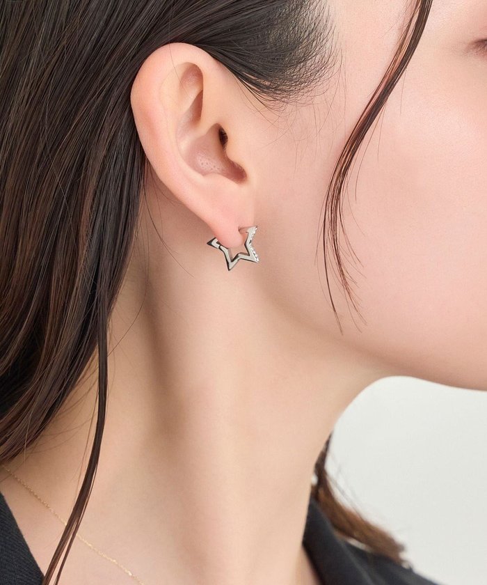 【フィービィー/phoebe】の【金属アレルギー対応】ワンタッチライナースタービジューフープピアス シルバー インテリア・キッズ・メンズ・レディースファッション・服の通販 founy(ファニー) https://founy.com/ ファッション Fashion レディースファッション Fashion for Women アクセサリー Fashion Accessories シルバー Silver, Metallic Silver ジュエリー Jewelry, Accessories ビジュー Bijou, Jewel-like Accent モチーフ Motif, Design Theme |ID: prp329100004677832 ipo3291000000033795614