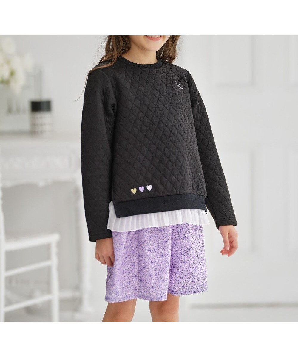 【組曲 / KIDS/KUMIKYOKU】の【110-140㎝】ハートキルトジャガード トレーナー 人気、トレンドファッション・服の通販 founy(ファニー) 　ファッション　Fashion　キッズファッション　Fashion for Kids　トップス・カットソー　Cut & Sew Tops　キルト　Quilt, Quilted Fabric　シフォン　Chiffon, Lightweight Fabric　スウェット / スエット　Sweatshirt, Sweatwear　トレーナー　Sweatshirt, Trainer　プリーツ　Pleats, Pleated　ベーシック　Basic, Essential　A/W・秋冬　Autumn/Winter　 other-1|ID: prp329100004677851 ipo3291000000034536064