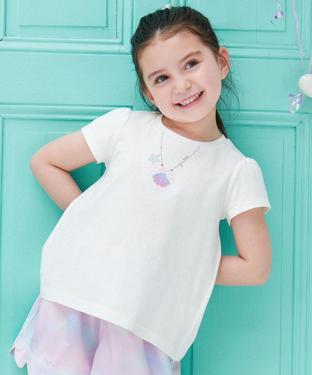 【エニィ/ANY / KIDS】の接触冷感 しろくま バックシャン Tシャツ インテリア・キッズ・メンズ・レディースファッション・服の通販 founy(ファニー) 　ファッション　Fashion　キッズファッション　Fashion for Kids　トップス・カットソー　Cut & Sew Tops　春　Spring　カットソー　Cut and Sewn Top　ショート　Short, Short Length　セットアップ　Set-Up, Coordinated Outfit　定番　Standard, Basic Item　ネックレス　Necklace, Pendant Necklace　人気　Popular, Best Seller　ポケット　Pocket, Pocket Detail　半袖　Short Sleeve, Half Sleeve　S/S・春夏　SS, Spring/Summer, Warm Season　おすすめ　Recommended / Our Picks　夏　Summer　エクリュ×レインボー|ID: prp329100004677897 ipo3291000000033795905