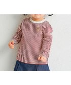 【ミキハウスホットビスケッツ/MIKI HOUSE HOT BISCUITS / KIDS】の【70-120cm】【Everyday Series】ワンポイント ボーダー長袖Tシャツ ワインレッド|ID: prp329100004677916 ipo3291000000034377201