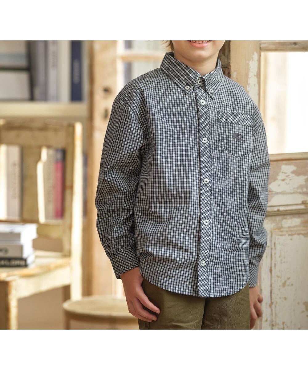 【ジェイ プレス/J.PRESS / KIDS】の【110-130cm】オックス チェックシャツ インテリア・キッズ・メンズ・レディースファッション・服の通販 founy(ファニー) 　ファッション　Fashion　キッズファッション　Fashion for Kids　トップス・カットソー　Cut & Sew Tops　オックス　Oxford Fabric　カットソー　Cut and Sewn Top　ジャケット　Jacket, Outerwear　スポーツ　Sports, Activewear　スマホ　Smartphone, Mobile Device　チェック　Check, Plaid, Tartan　トレンド　Trend, Trending Now　トレーナー　Sweatshirt, Trainer　定番　Standard, Basic Item　人気　Popular, Best Seller　長袖　Long Sleeve, Full Sleeve　パーカー　Hoodie, Parka　フォーマル　Formal, Dressy　ベスト　Vest, Waistcoat　ポケット　Pocket, Pocket Detail　ワンポイント　One Point, Statement Accent　A/W・秋冬　Autumn/Winter　冬　Winter / This Winter　エレガント 上品　Elegant　2025年　2025　2025-2026秋冬・A/W　Autumn/Winter 2025–26 AW25–26　ネイビー系3|ID: prp329100004678012 ipo3291000000033796519
