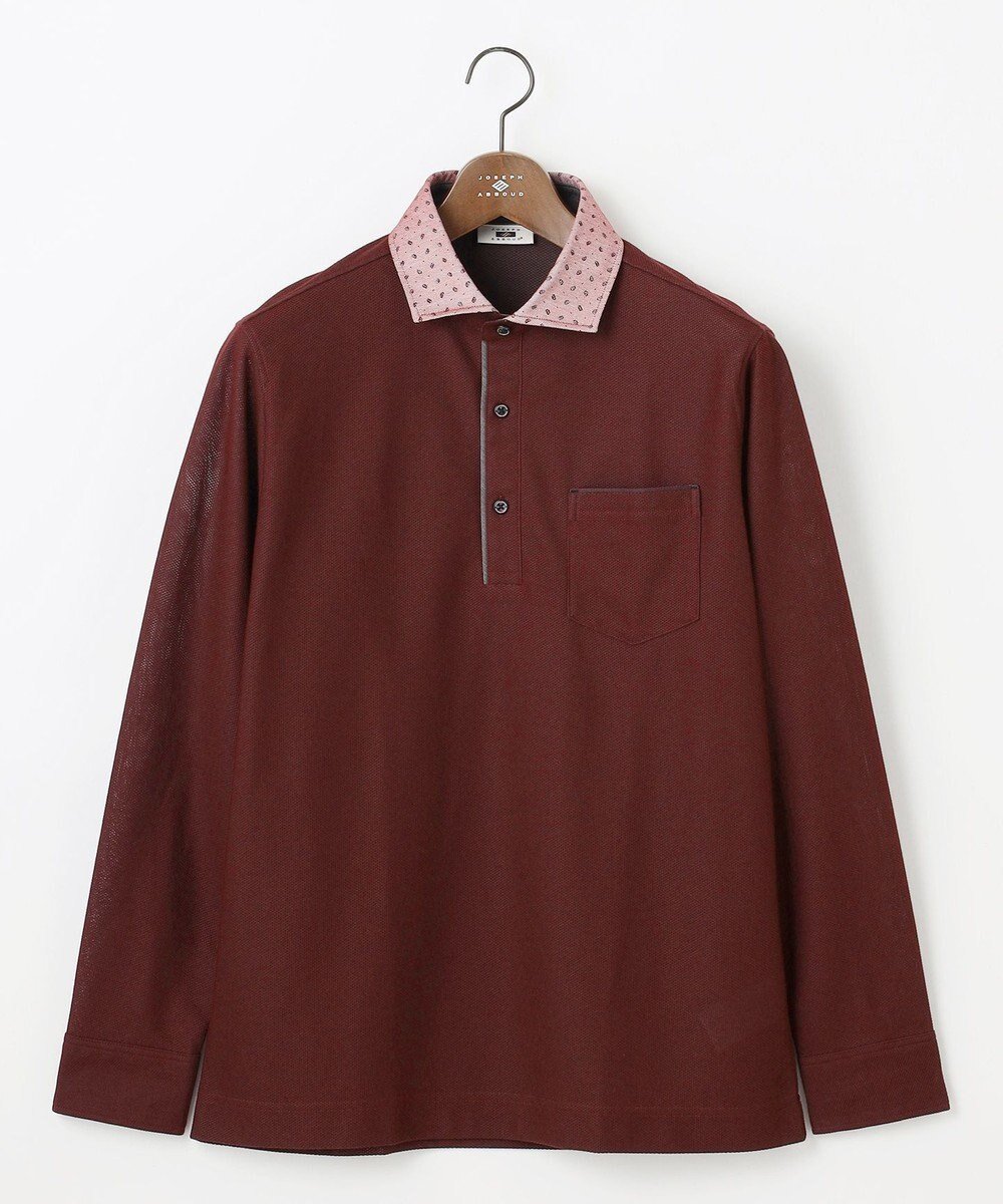 【ジョセフ アブード/JOSEPH ABBOUD / MEN】の【サスティナブル】オーガニックコットンダディ ポロ インテリア・キッズ・メンズ・レディースファッション・服の通販 founy(ファニー) 　ファッション　Fashion　メンズファッション　Fashion for Men　トップス・カットソー　Cut & Sew Tops　メンズシャツ　Shirts　ポロシャツ / きれいめカジュアルスタイル　Polo Shirts　インド　Indian Textile　インナー　Innerwear　カフス　Cuff Design　鹿の子　Piqué, Kanoko Fabric　シンプル　Simple, Minimal　ジャケット　Jacket, Outerwear　ポロシャツ　Polo Shirt, Collared Tee　リラックス　Relax, Relaxed Fit　A/W・秋冬　Autumn/Winter　エレガント 上品　Elegant　ギフト プレゼント　Gift / Present　レッド系|ID: prp329100004678033 ipo3291000000033796596