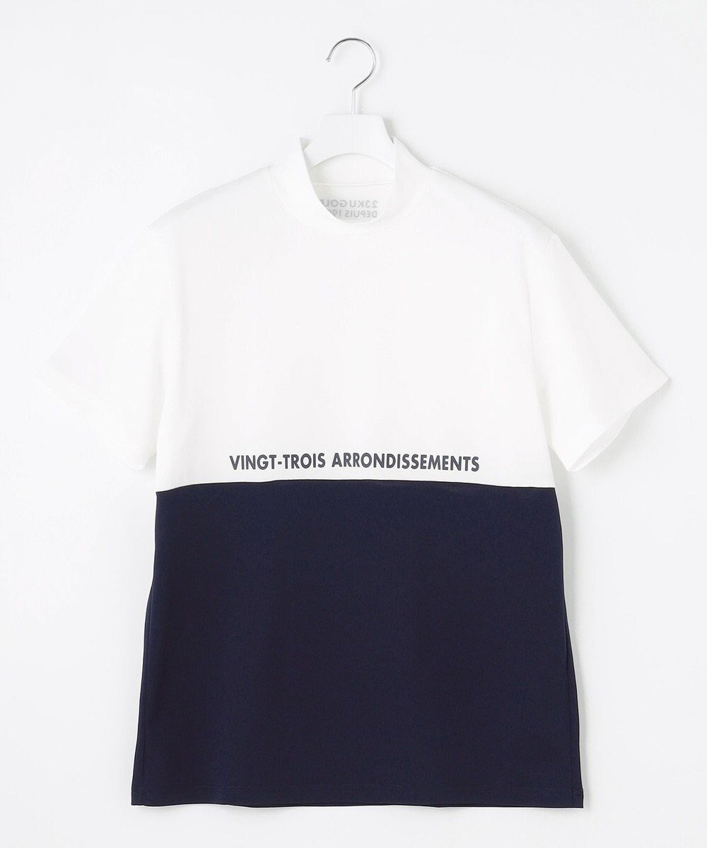 【23区 ゴルフ/23区GOLF / MEN】の【MEN】カラーブロック ドライタッチモックネックシャツ インテリア・キッズ・メンズ・レディースファッション・服の通販 founy(ファニー) 　ファッション　Fashion　メンズファッション　Fashion for Men　トップス・カットソー　Cut & Sew Tops　メンズシャツ　Shirts　ゴルフ　Golf　スウェット / スエット　Sweatshirt, Sweatwear　ストレッチ　Stretch, Stretchy Fabric　ブロック　Block, Solid Block Pattern　エレガント 上品　Elegant　吸水　Absorbent, Quick-Dry　夏　Summer　春　Spring　S/S・春夏　SS, Spring/Summer, Warm Season　ホワイト系|ID: prp329100004678045 ipo3291000000034863850